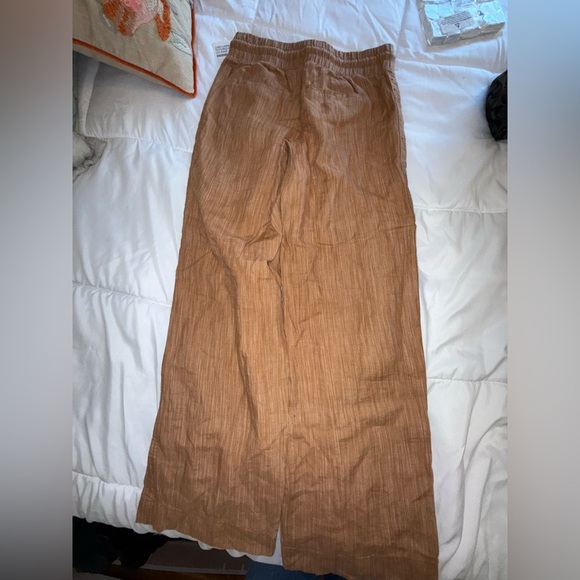 NWT Athleta Cabo Textured Wide Leg Linen Pants in Sienna Size 4 Airy Drawstring - Picture 4 of 6